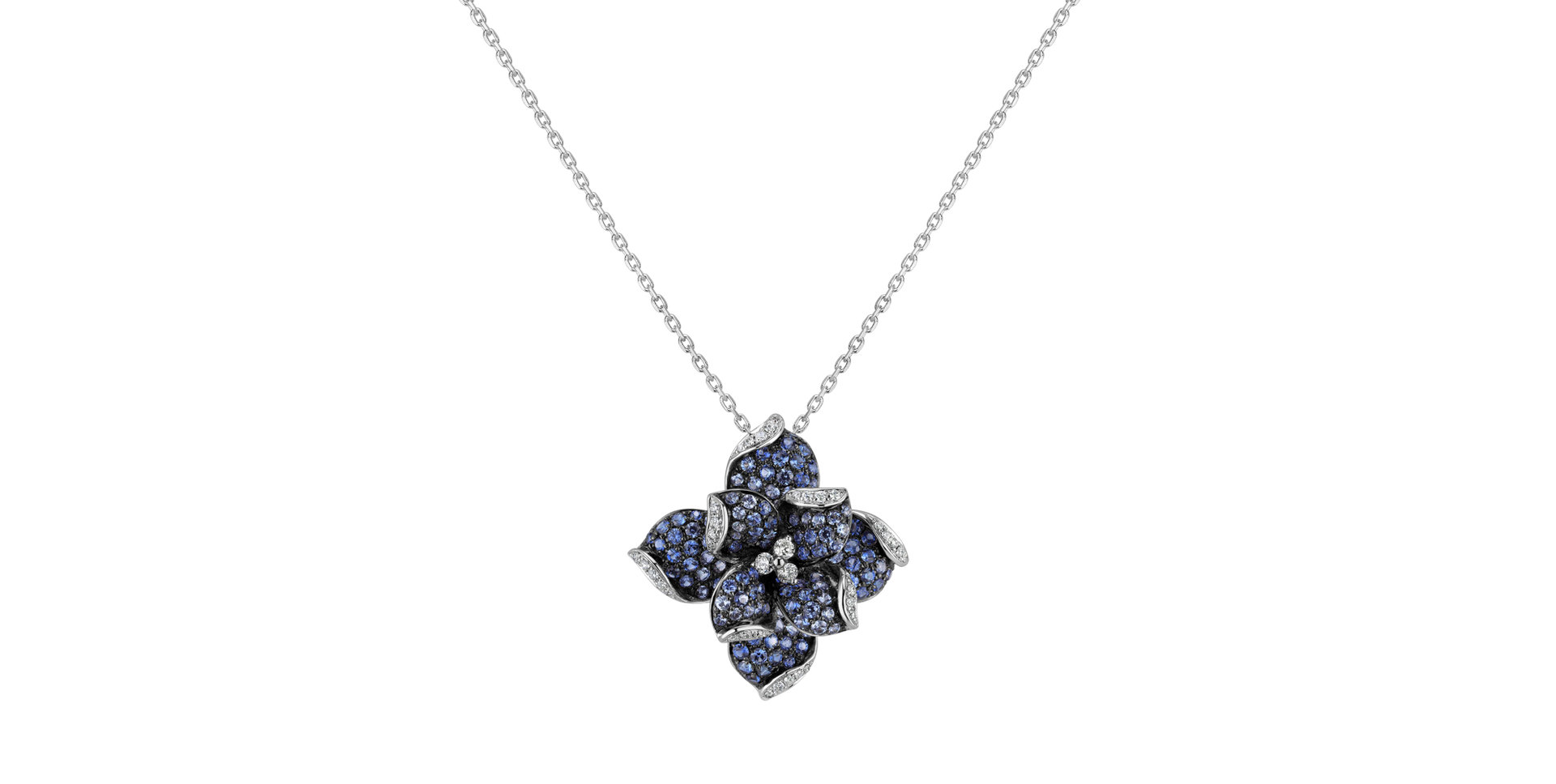 Diamond pendant with Sapphire Lady Magnolia