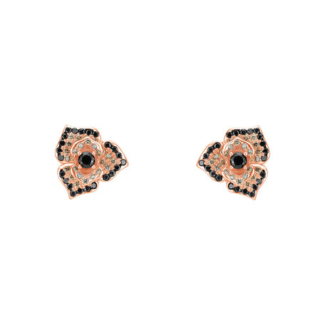Earrings with coloured diamonds Midnight Orchid