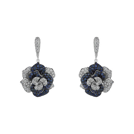 Diamond earrings and Sapphire Charming Unique