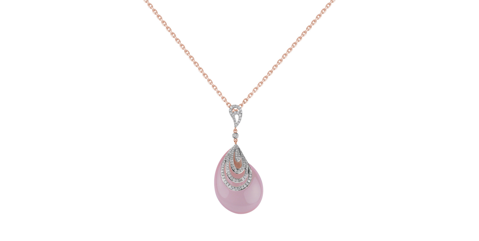 Diamond pendant with Rose Quartz Miracle World