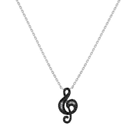 Necklace with black and white diamonds My Diamond Melody