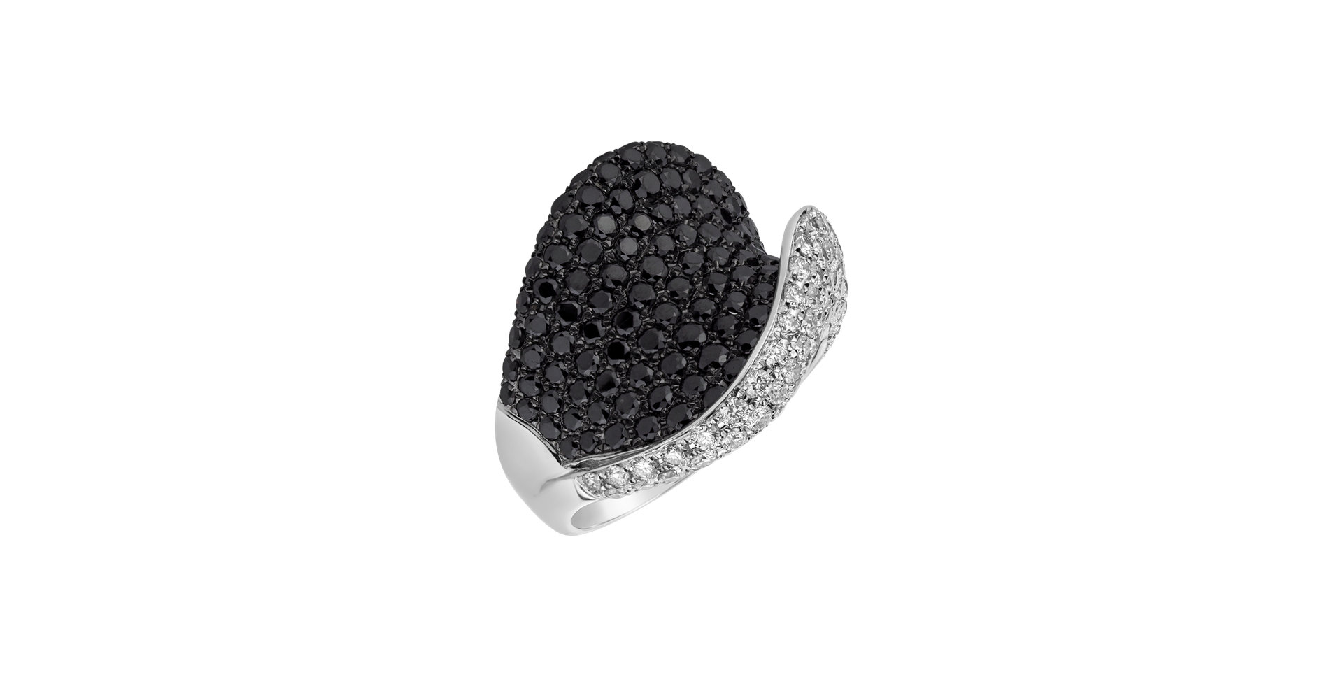 Ring with black and white diamonds Black & White Passion