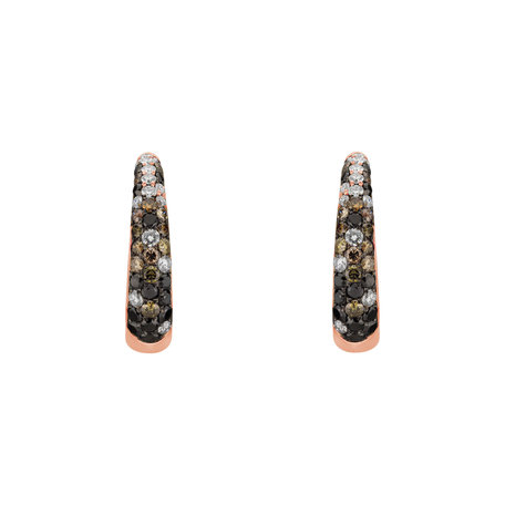 Earrings with black and white diamonds Miracle Geometry