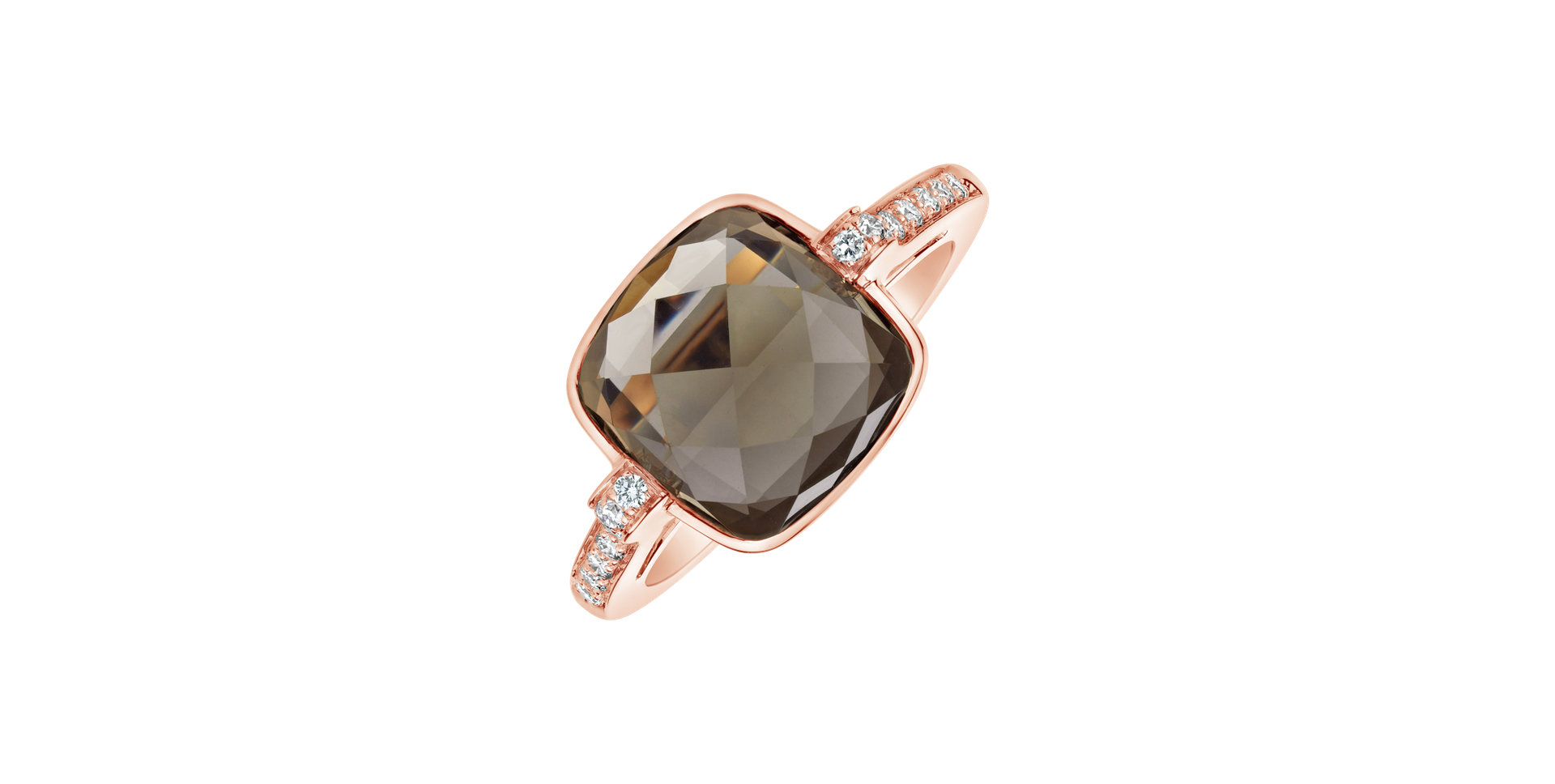 Diamond ring with Quartz Lady Blanca