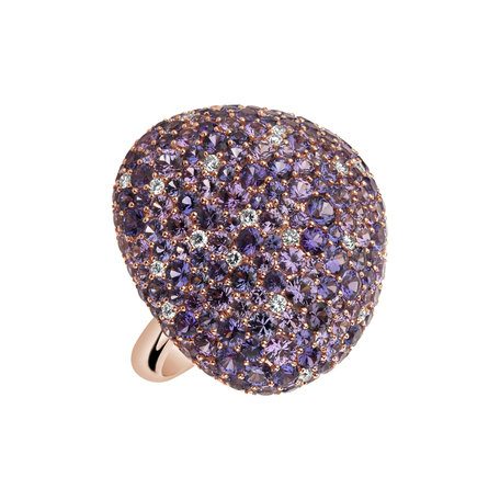 Diamond ring with Sapphire Sky Passion