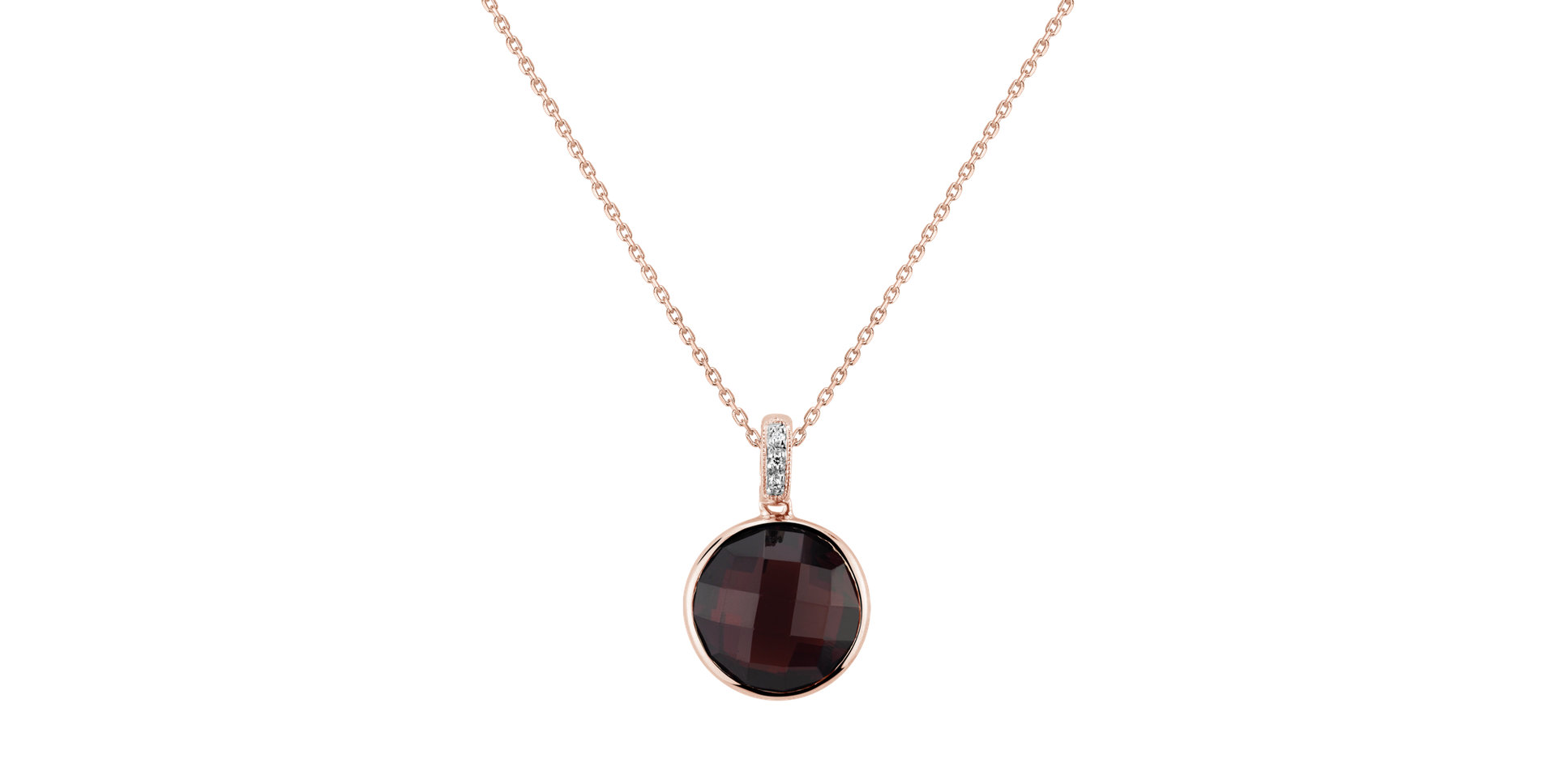 Diamond pendant with Garnet Nermin