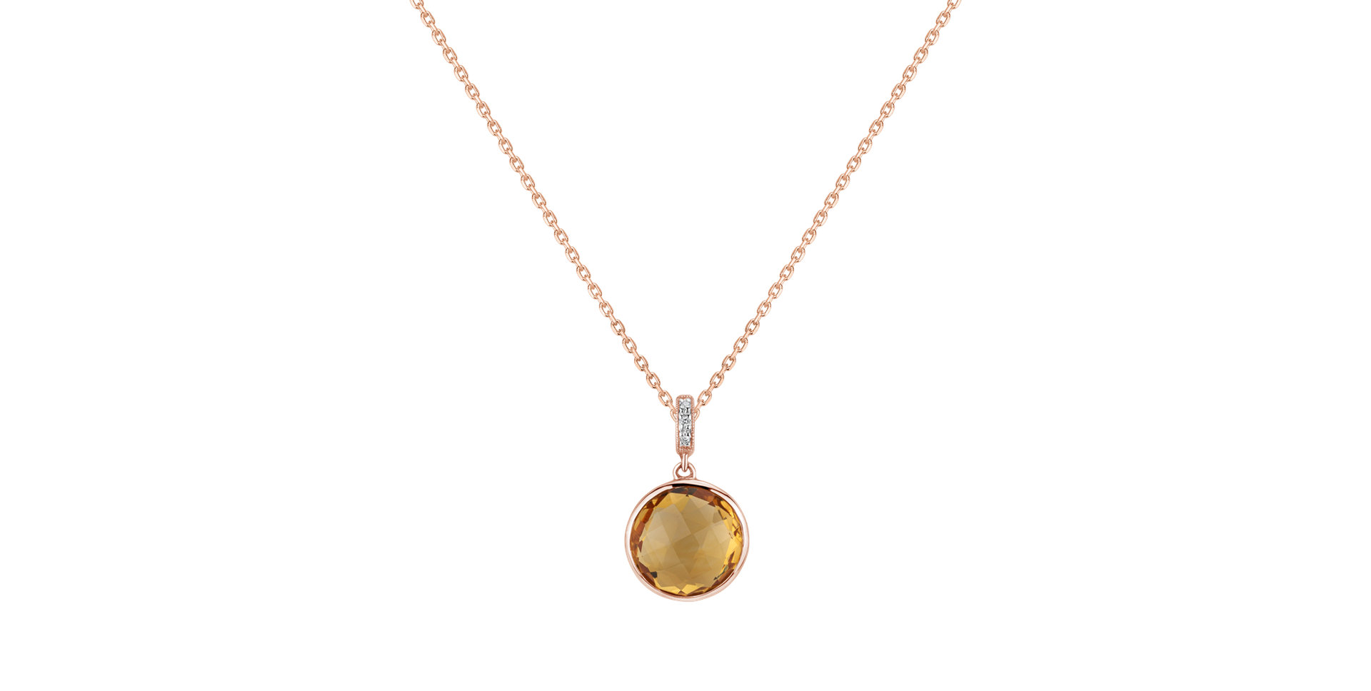 Diamond pendant with Citríne Nermin
