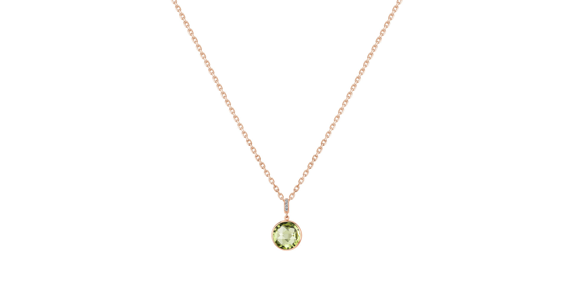 Diamond pendant with Peridote Nermin