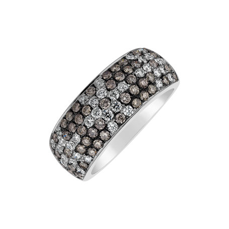 Ring with brown and white diamonds Signature of Desire