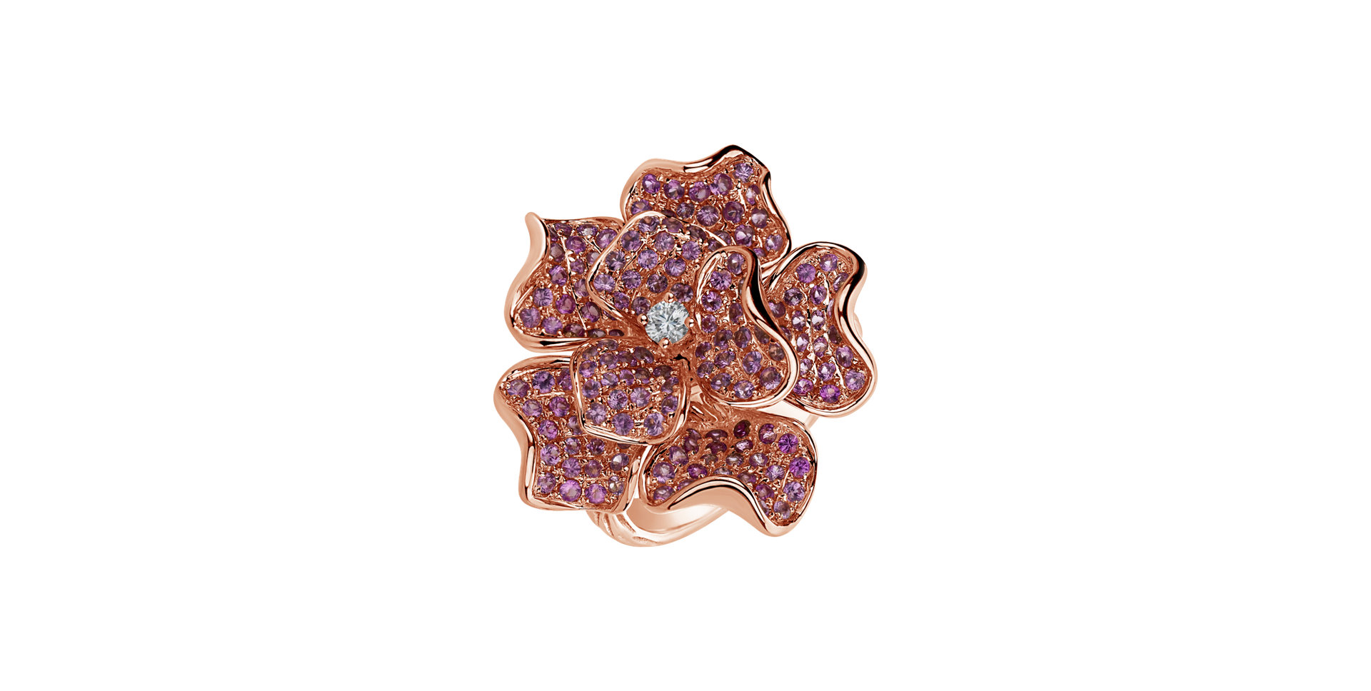 Diamond ring with Sapphire Rosalinda