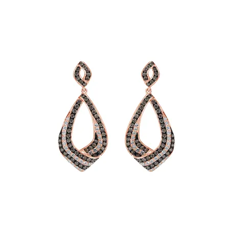 Earrings with brown and white diamonds Touch of Miracle