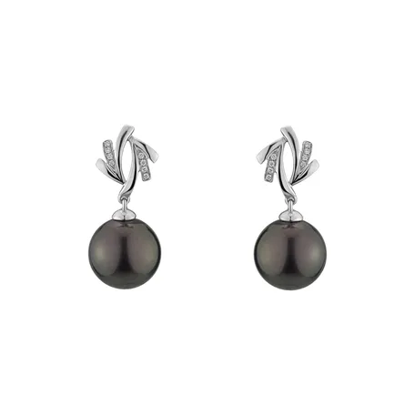 Diamond earrings with Pearl Belpherog
