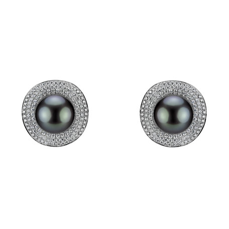 Diamond earrings with Pearl Dollie