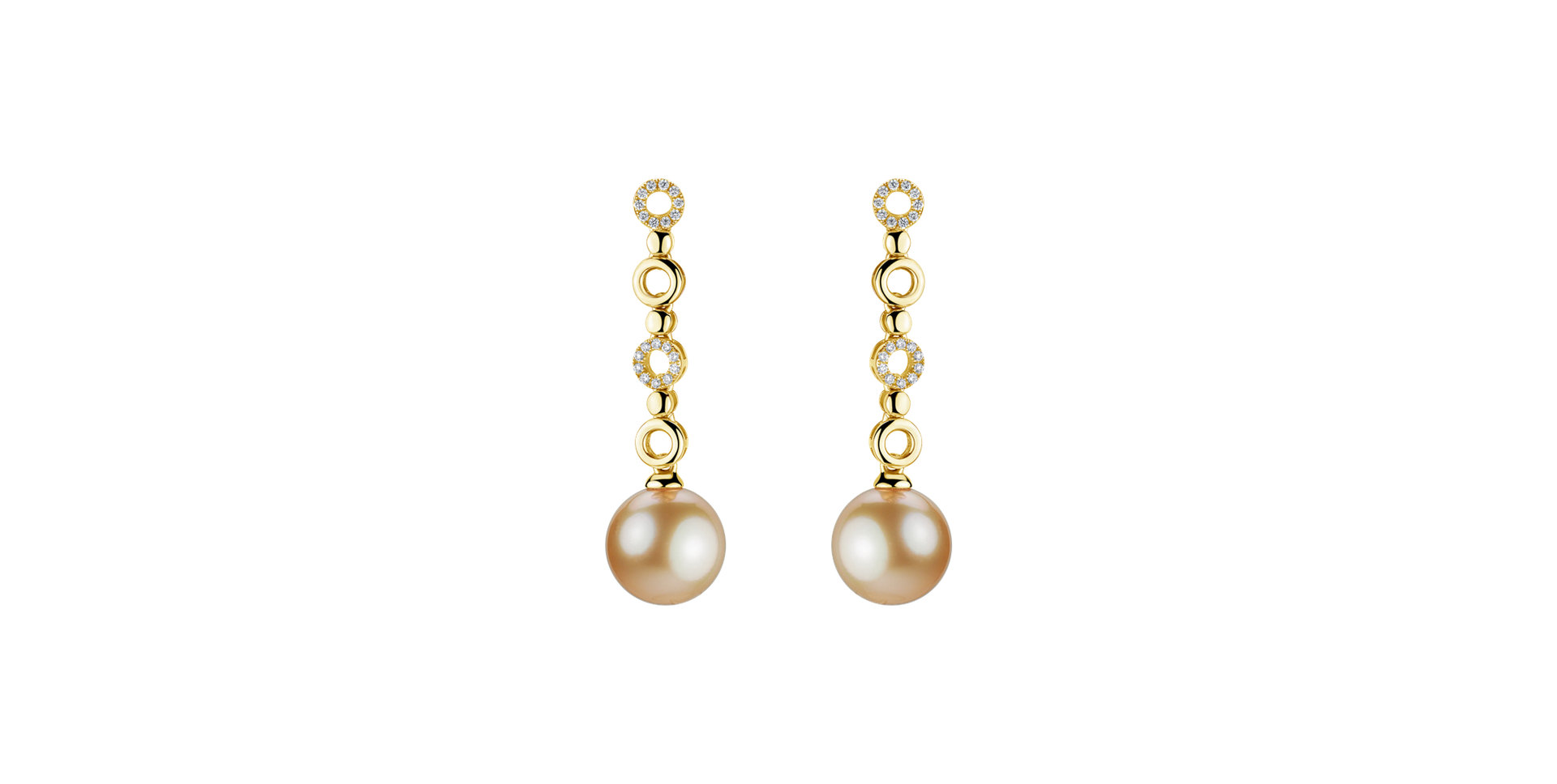 Diamond earrings with Pearl Breena