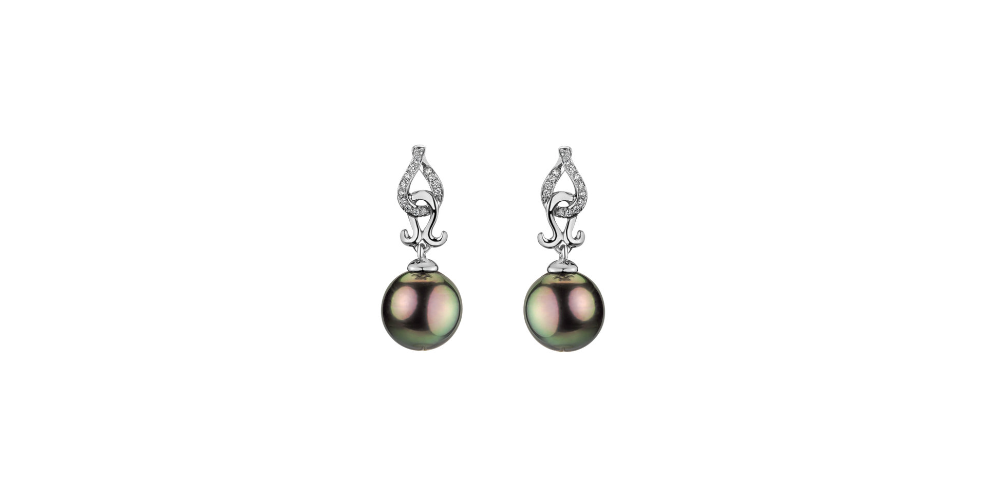 Diamond earrings with Pearl Neptunian Secret