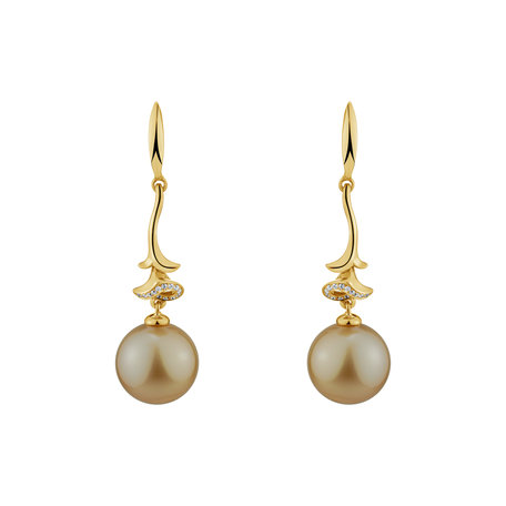 Diamond earrings with Pearl Ocean Spirit