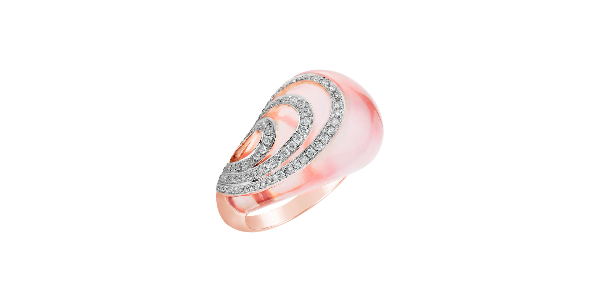 Diamond ring with Rose Quartz Touch of Romance