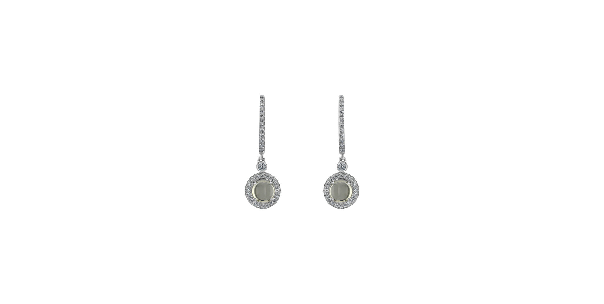 Diamond earrings with Quartz Cassiel