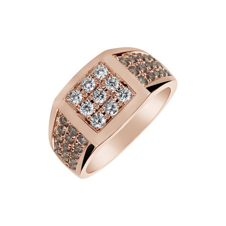 Ring with brown and white diamonds Vivica