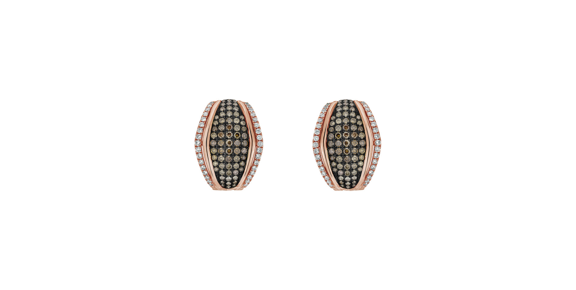 Earrings with brown and white diamonds Goldie