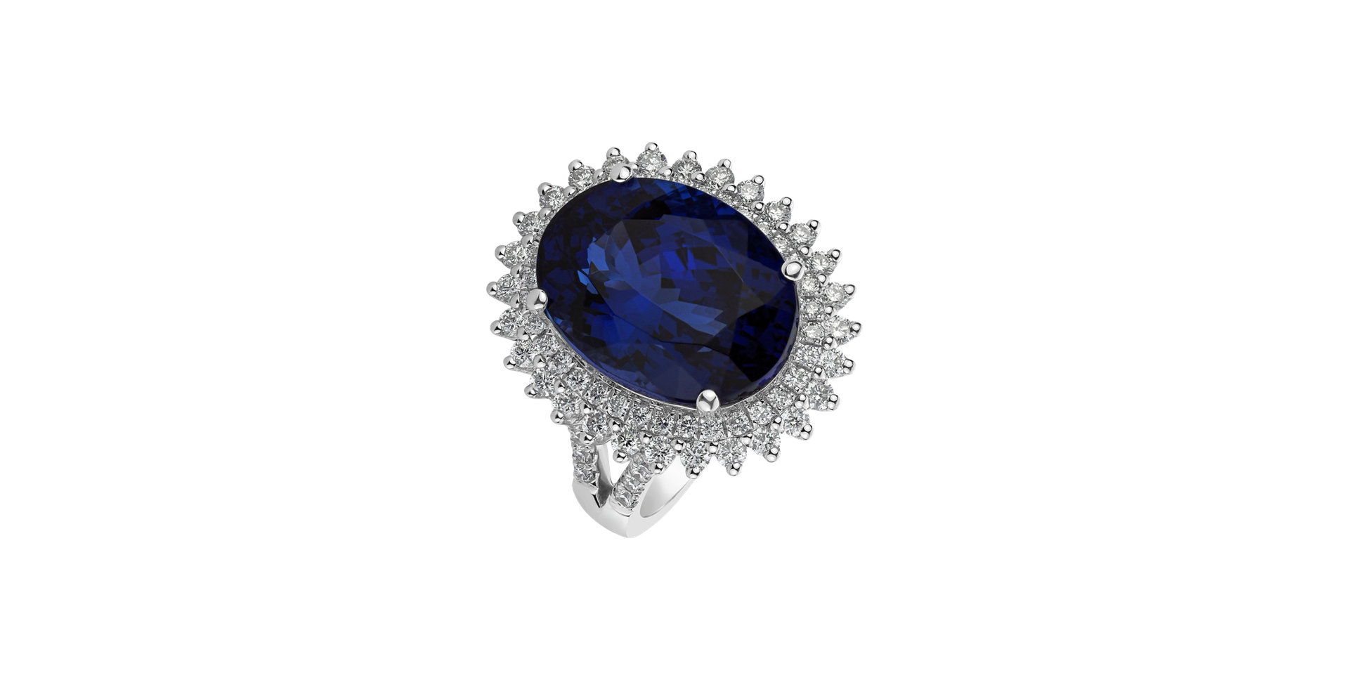 Diamond ring with Tanzanite Ocean Glam