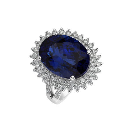 Diamond ring with Tanzanite Ocean Glam