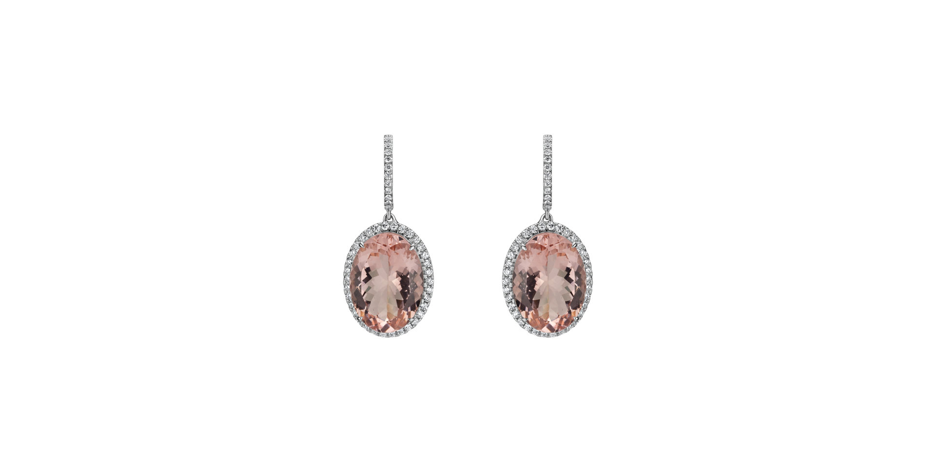 Diamond earrings with Morganite Eulalia