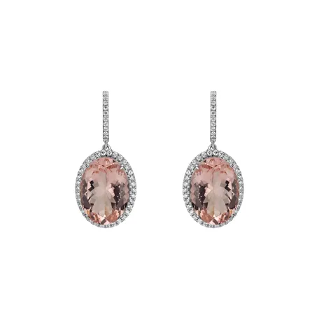 Diamond earrings with Morganite Eulalia