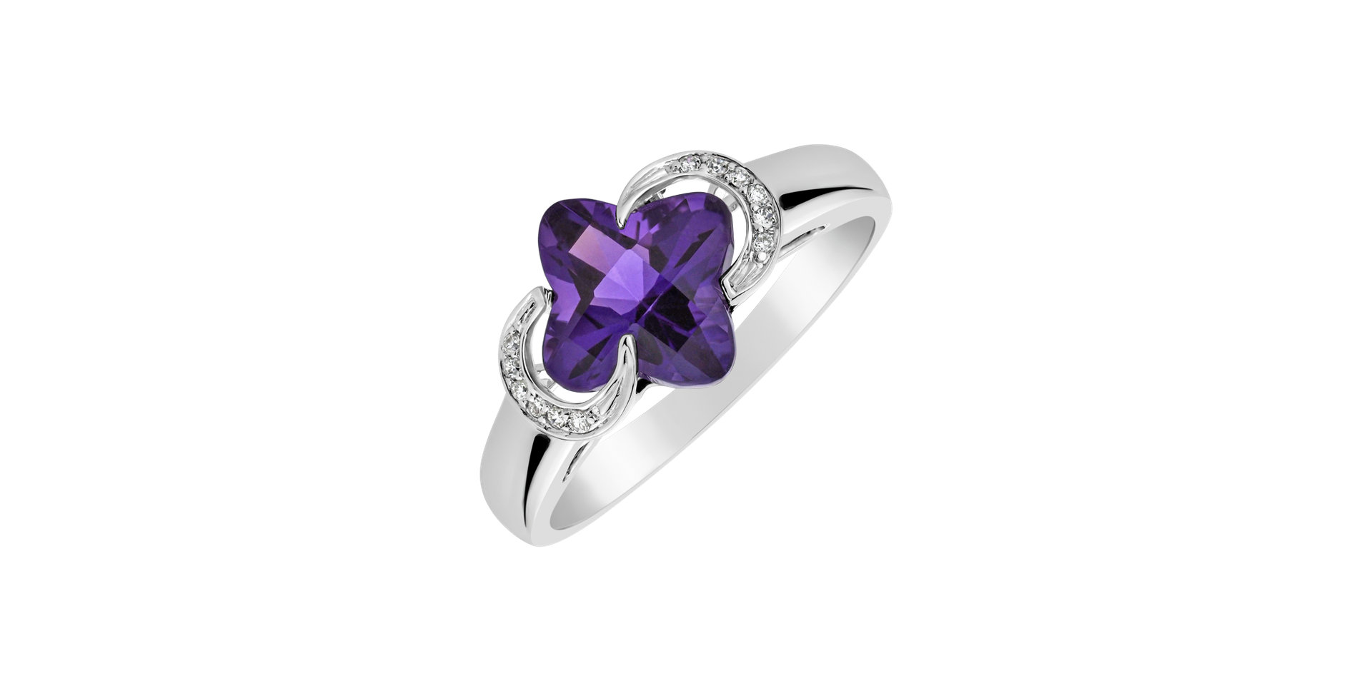 Diamond rings with Amethyst Scargil