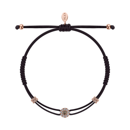 Bracelet with brown and white diamonds Shamballa