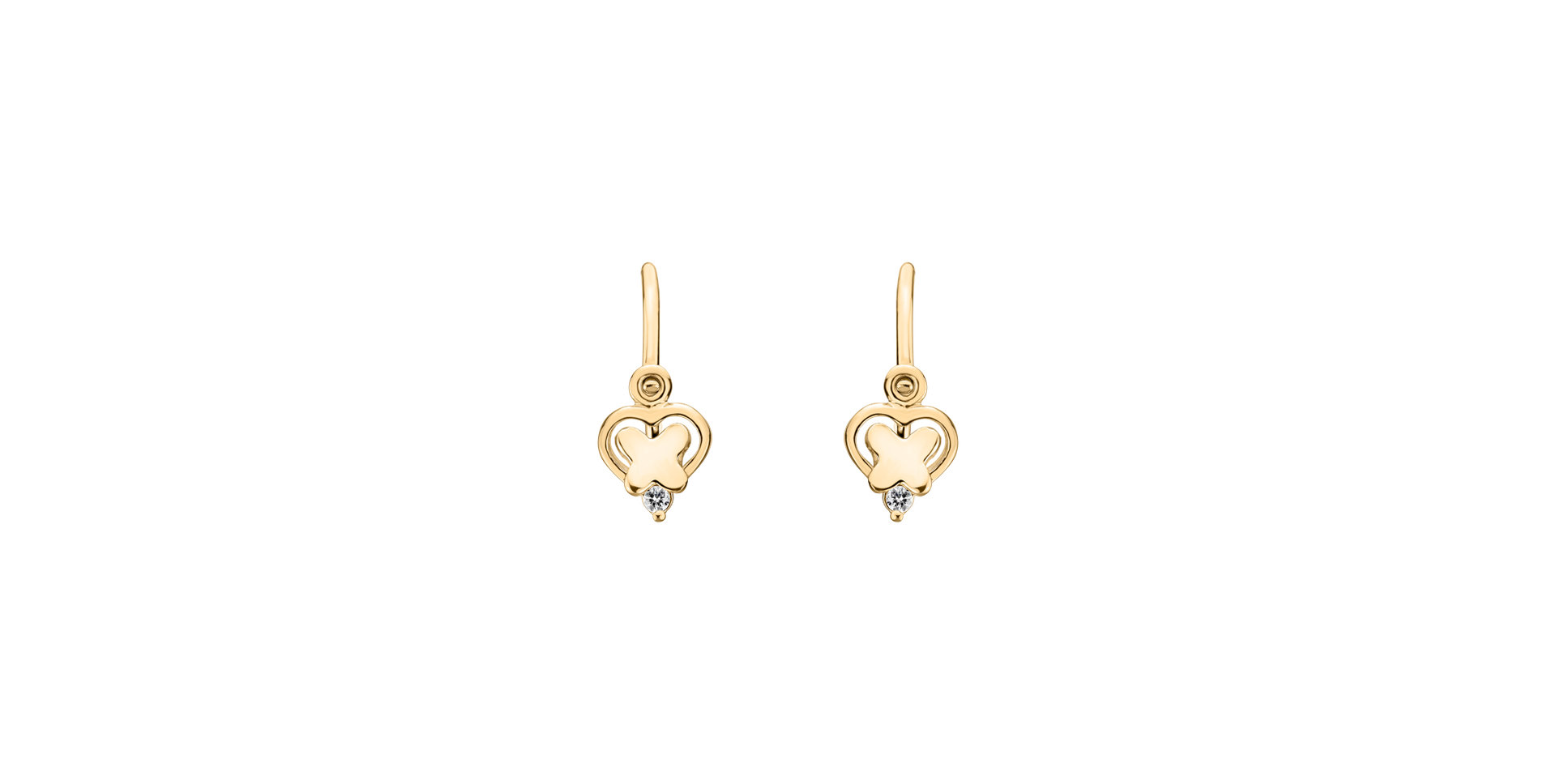 Children's diamond earrings Butterfly Harmony