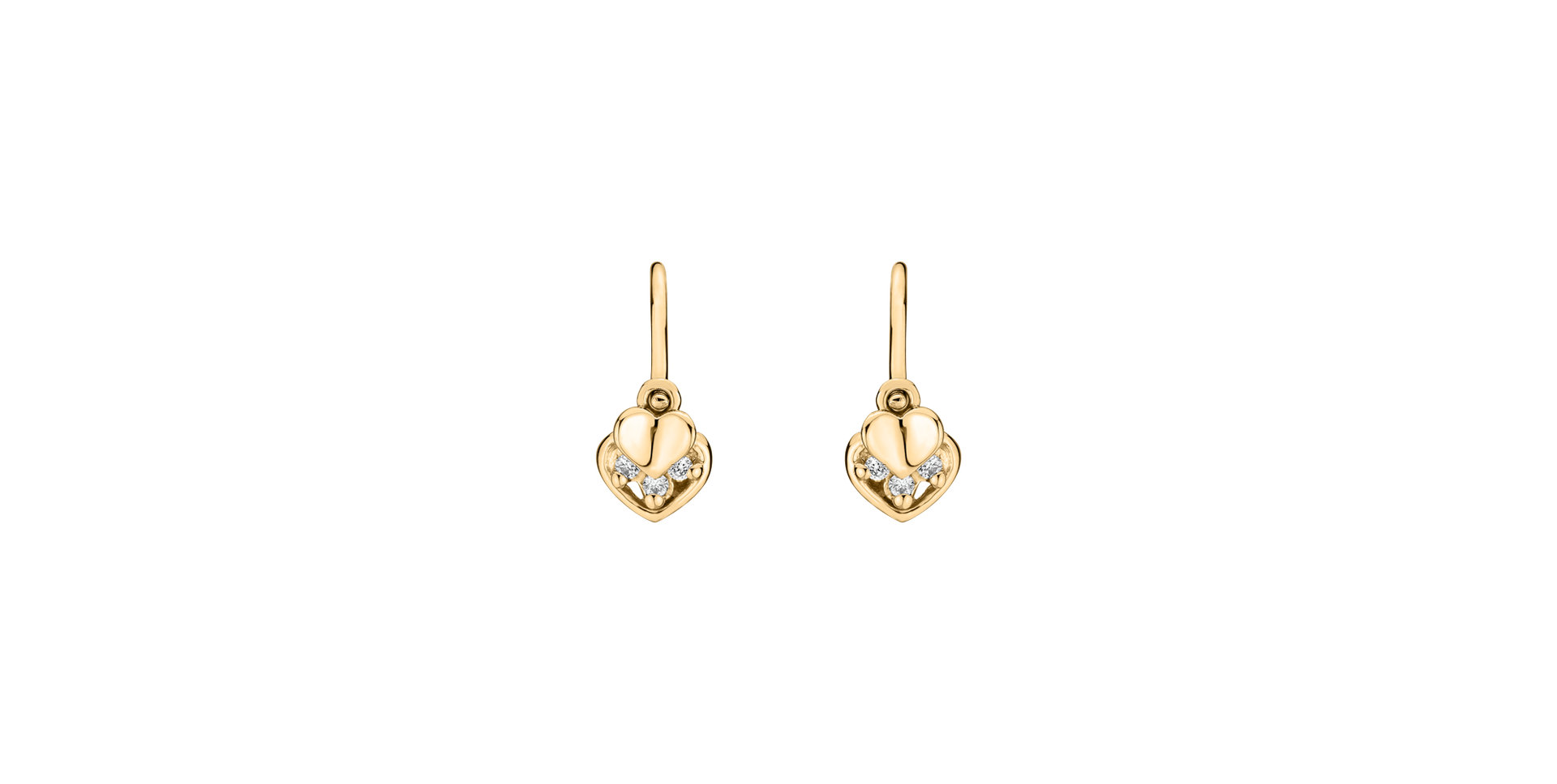 Children's diamond earrings Elegance Hearts