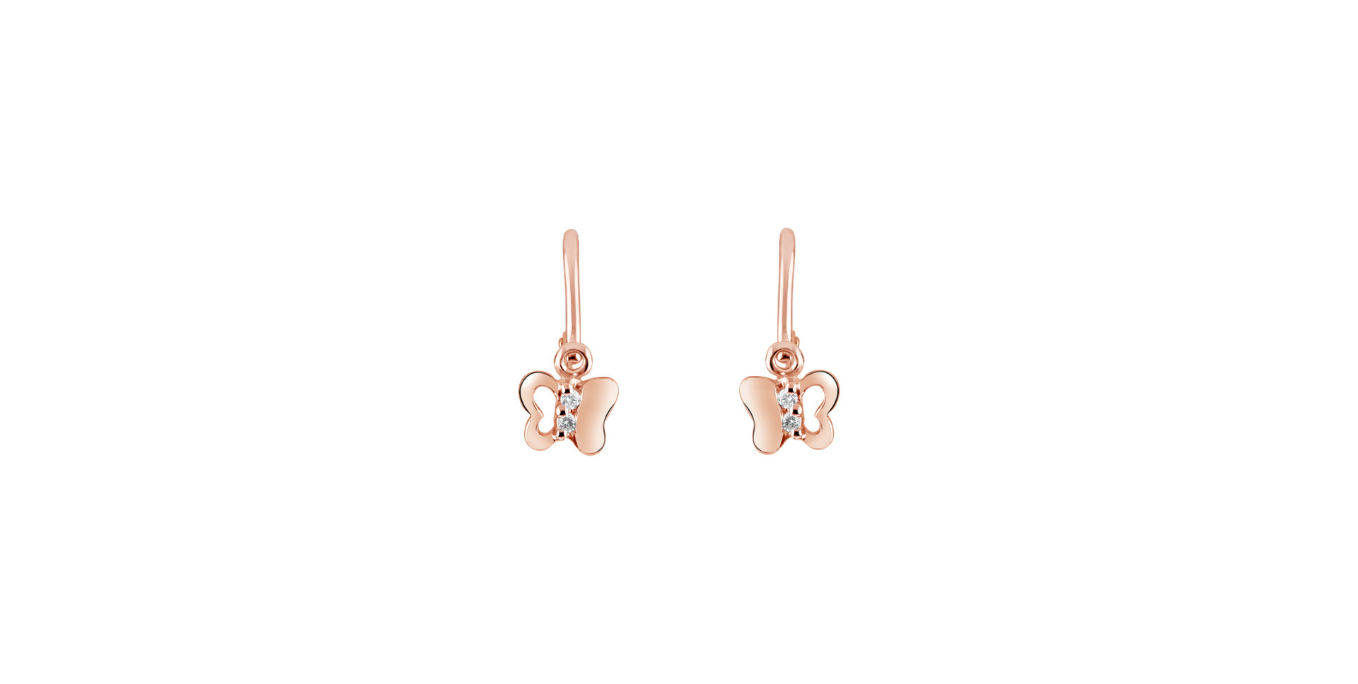 Children's diamond earrings Butterfly Symphony