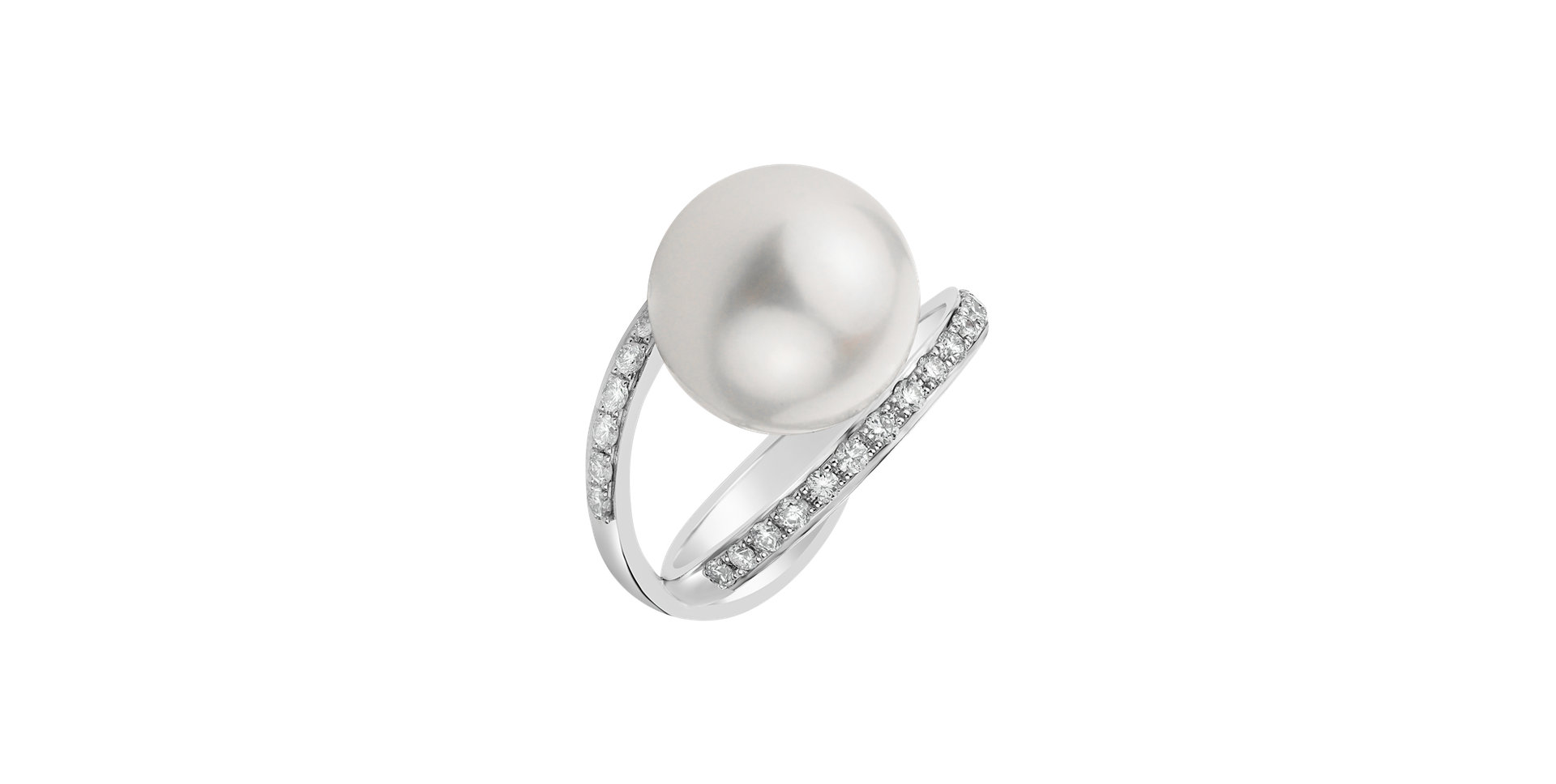 Diamond ring with Pearl Aphrodite Charm