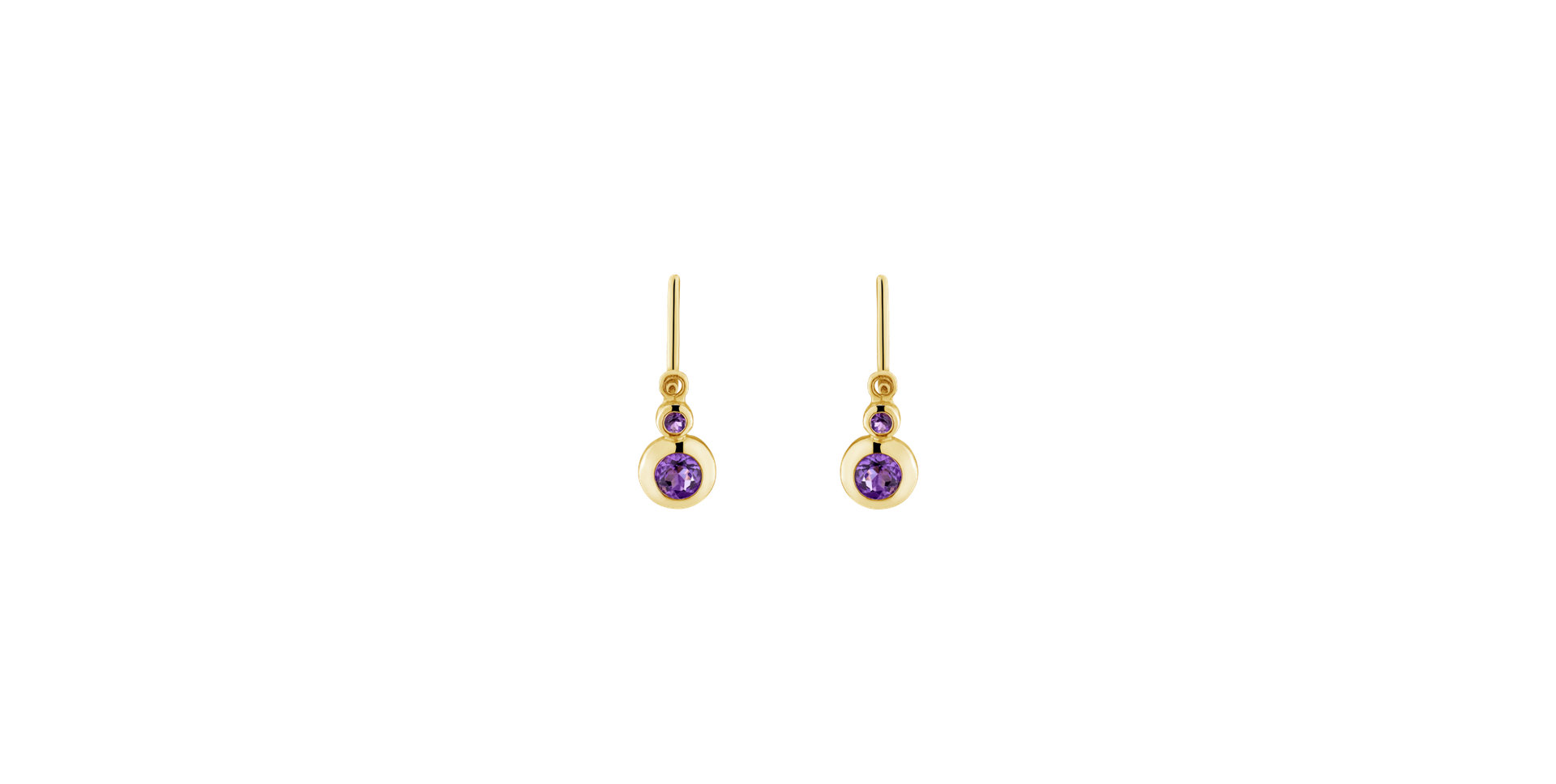 Children's earrings with Amethyst Baby Royalty