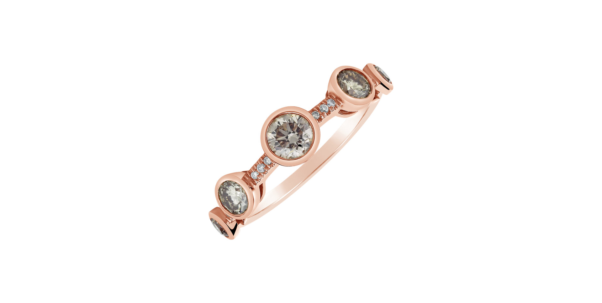 Ring with brown and white diamonds Galaxy of Passion