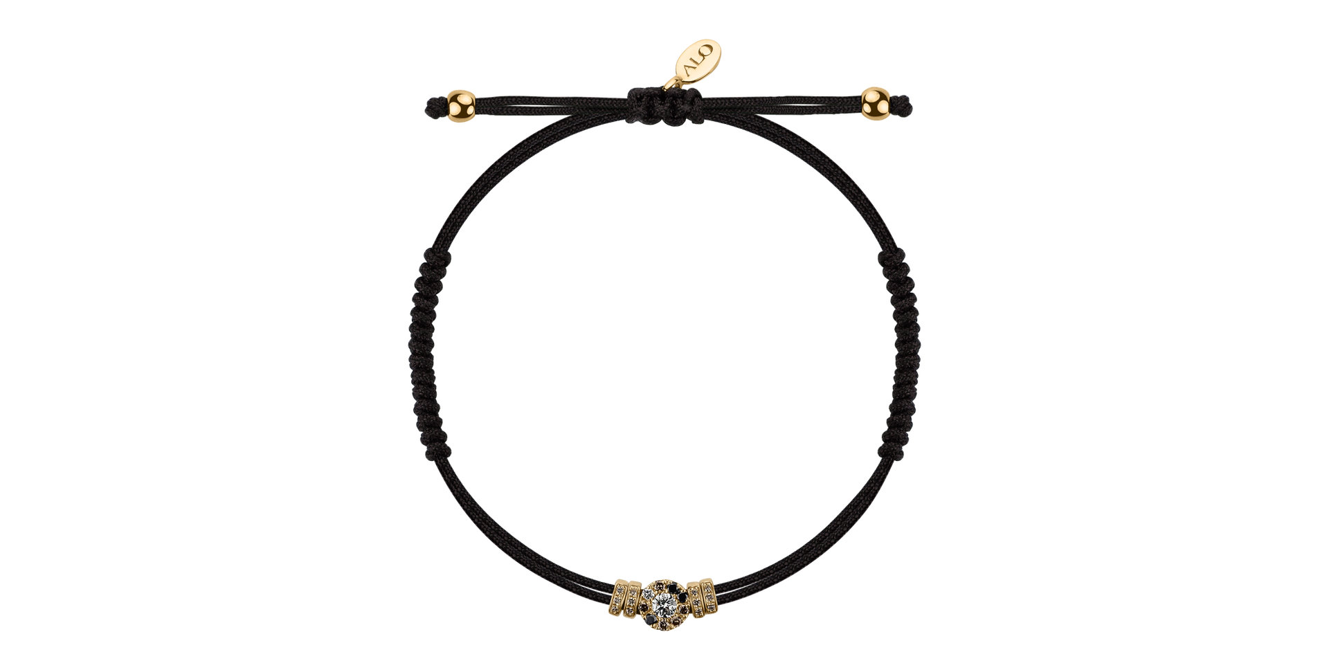 Bracelet with white, brown and black diamonds Shamballa