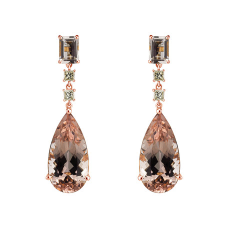 Earrings with Morganite and yellow diamonds Saga