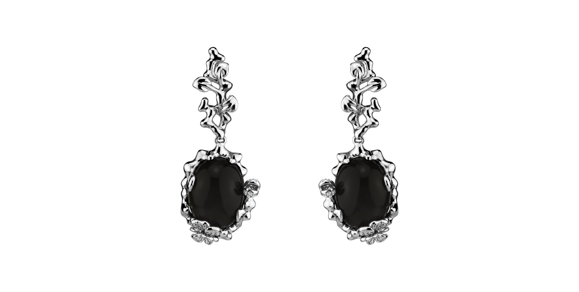 Diamond earrings with Moonstone Night Romance
