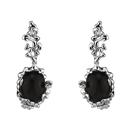 Diamond earrings with Moonstone Night Romance
