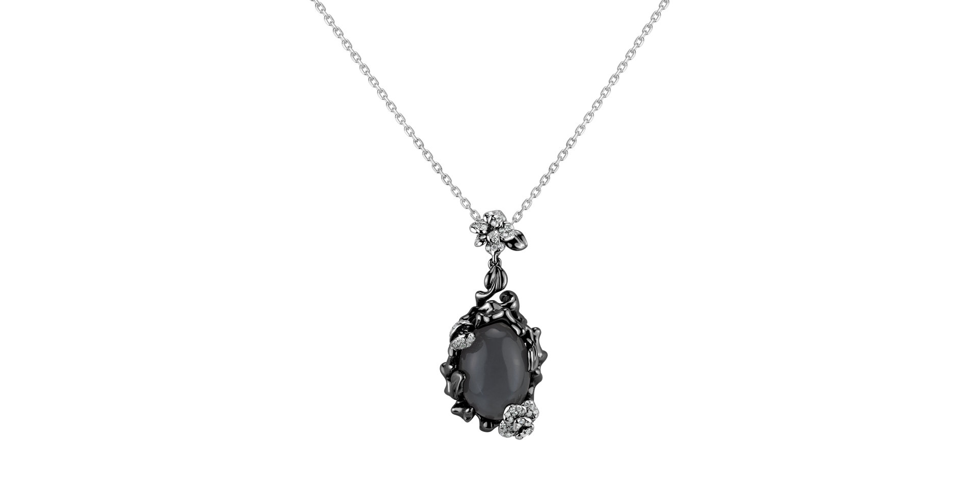 Diamond pendant with Moonstone Ocean Eye