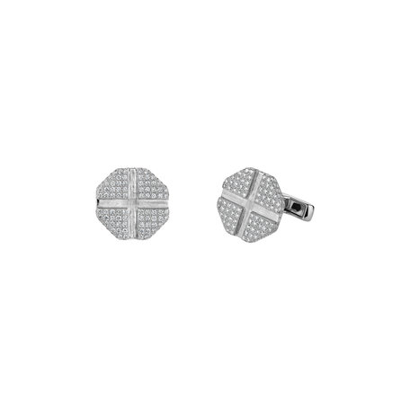 Diamond Cufflinks Crossed