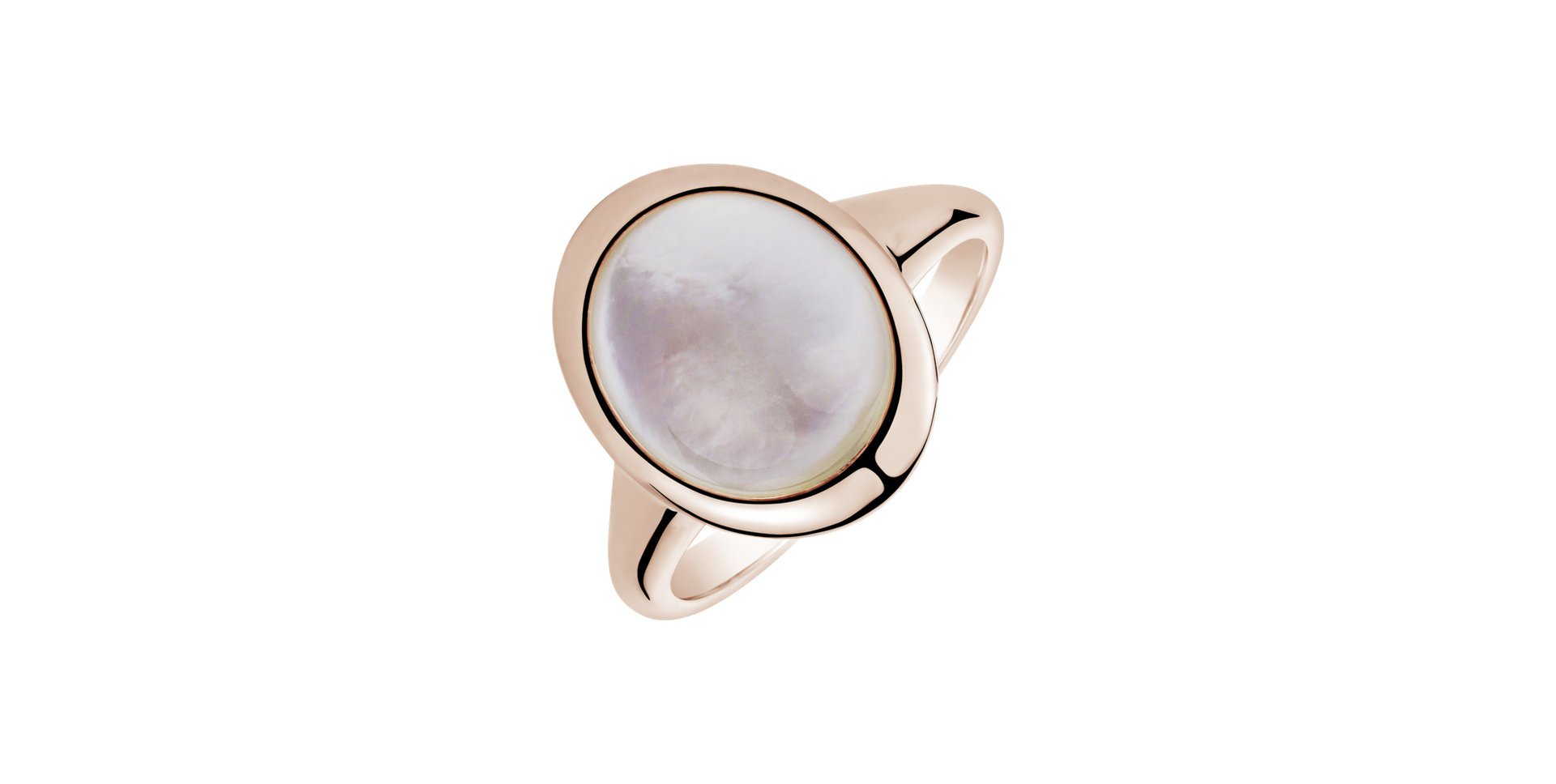 Ring with Crystal and Mother of Pearl Stylish Goth