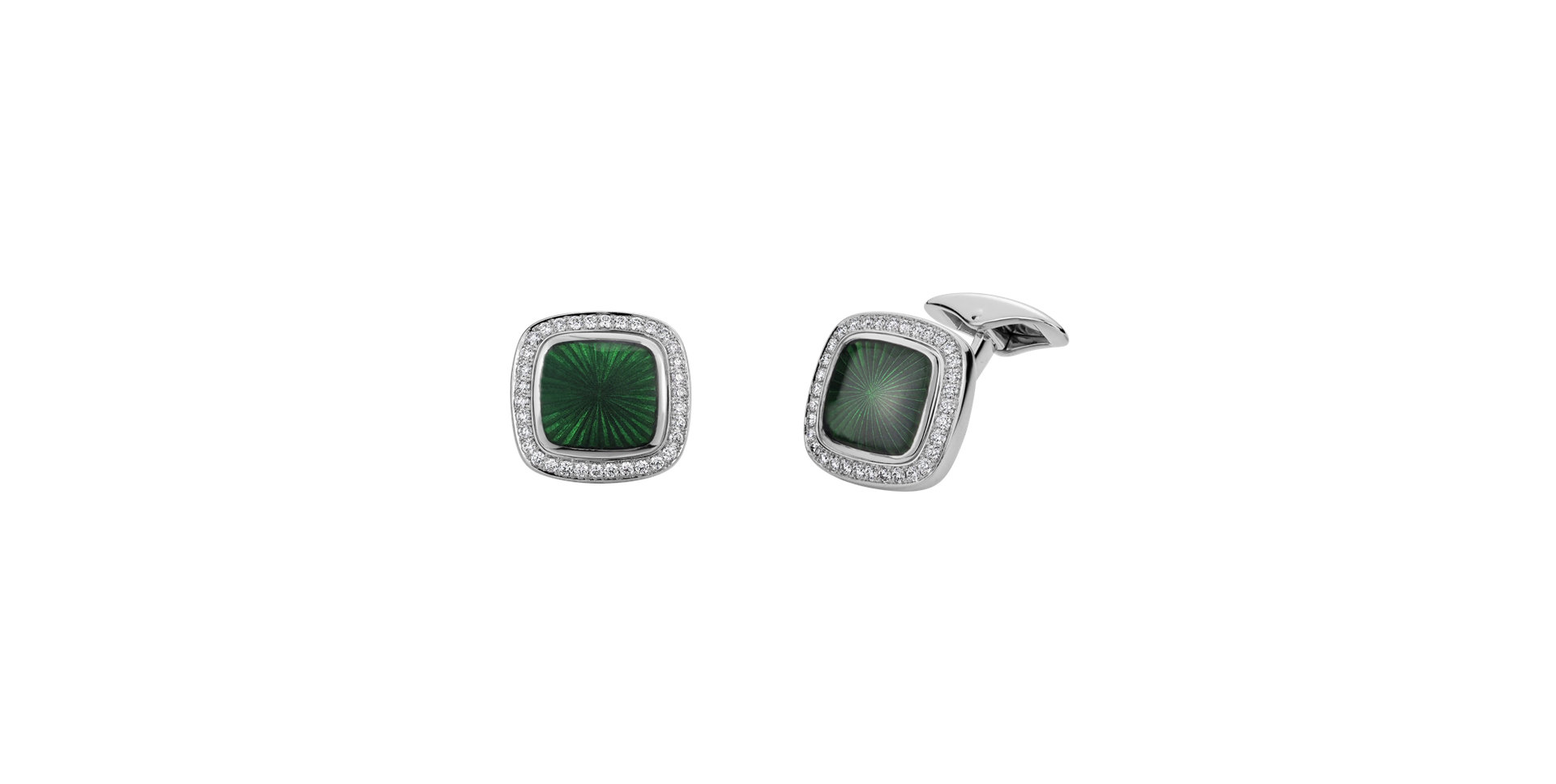 Diamond cufflinks with Enamel Carnegie