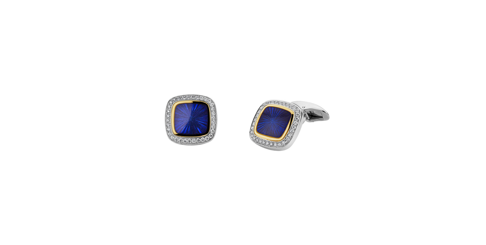 Diamond cufflinks with Enamel Regal Finery