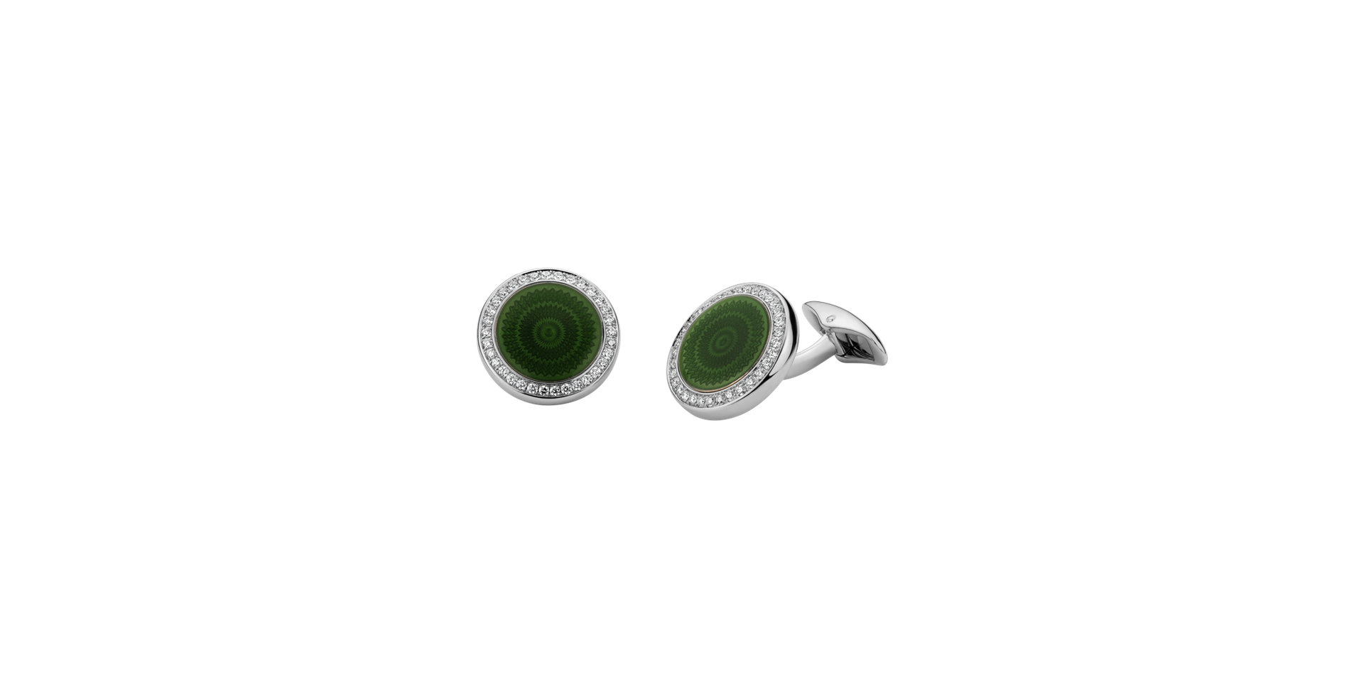 Diamond cufflinks with Enamel Envious