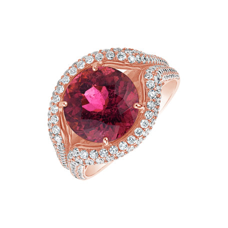 Diamond ring with Tourmalíne Pink Liliana