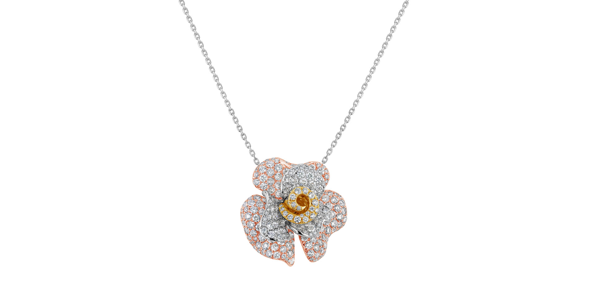 Diamond pendant Sunshine Camellia