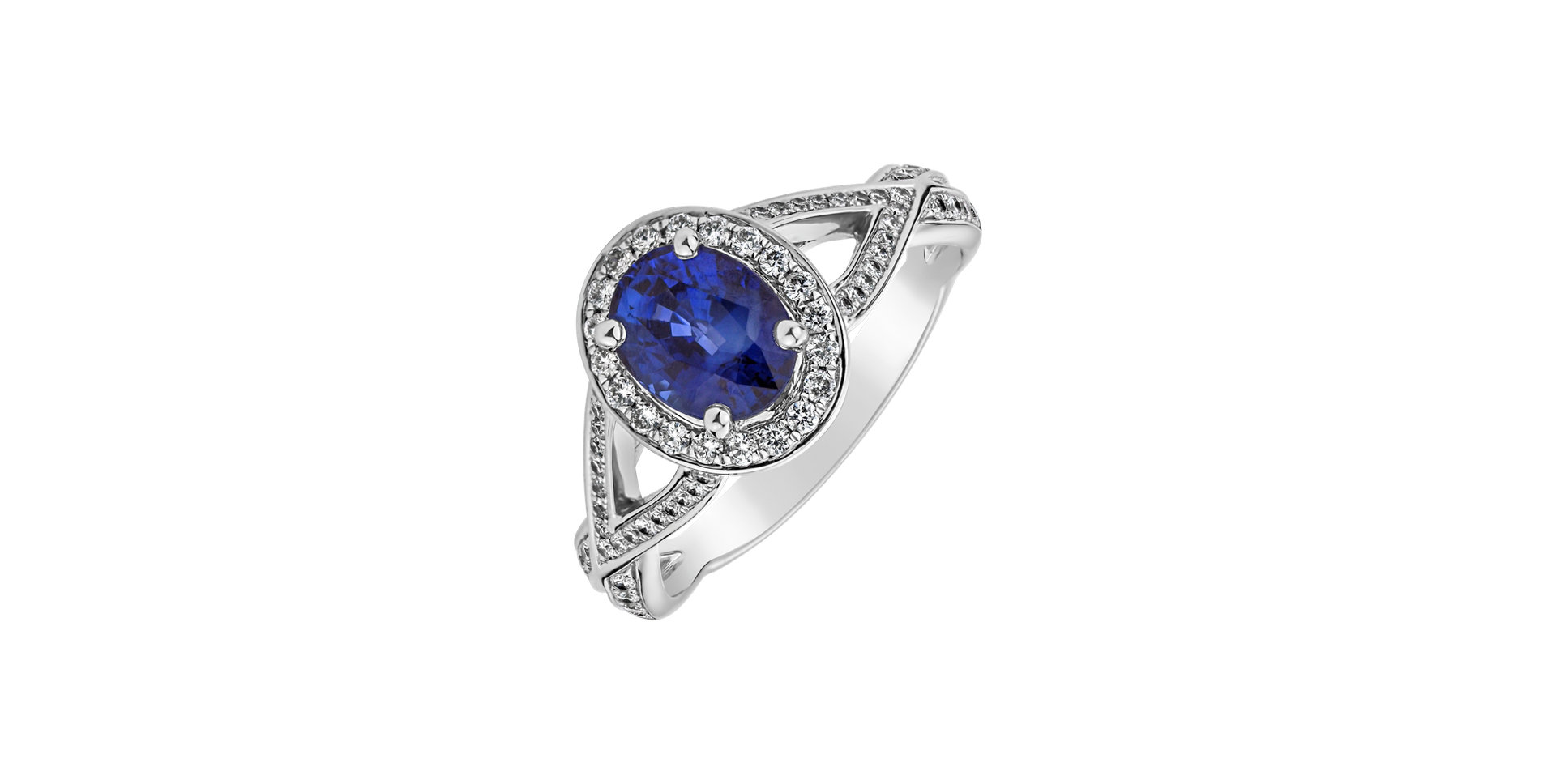 Diamond ring with Sapphire Sidonie
