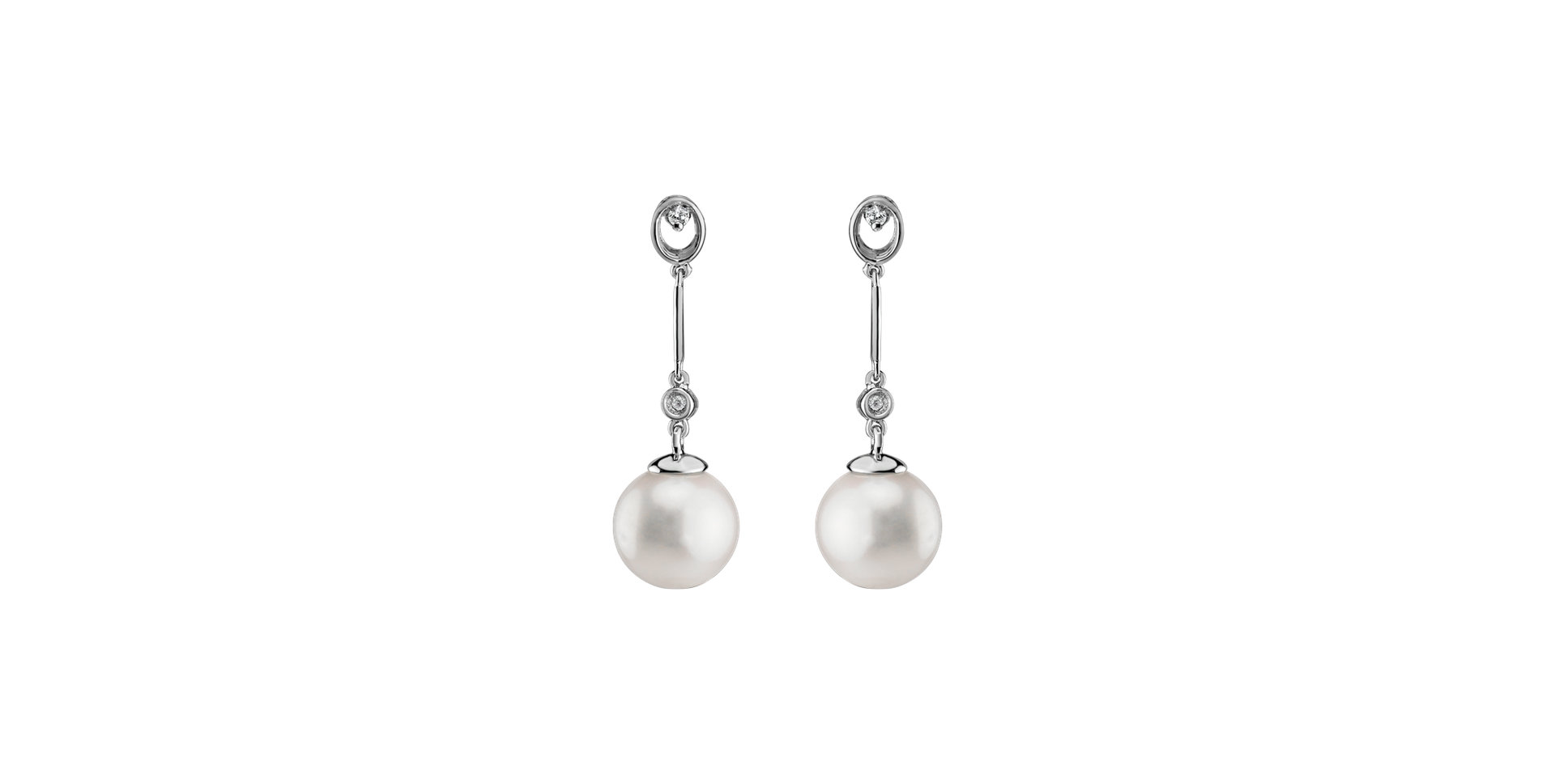 Diamond earrings with Pearl Pontus Magic